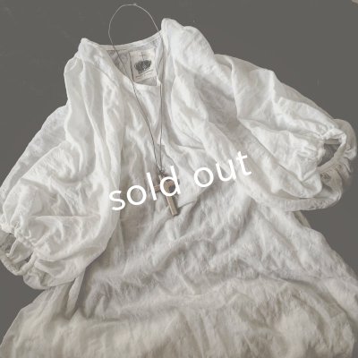 画像6: [pollenbienco] バルーン袖のＡラインワンピース／off white