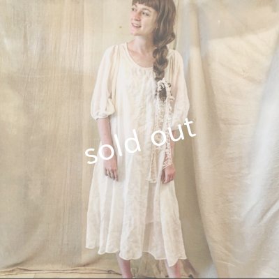 画像3: [pollenbienco] バルーン袖のＡラインワンピース／off white