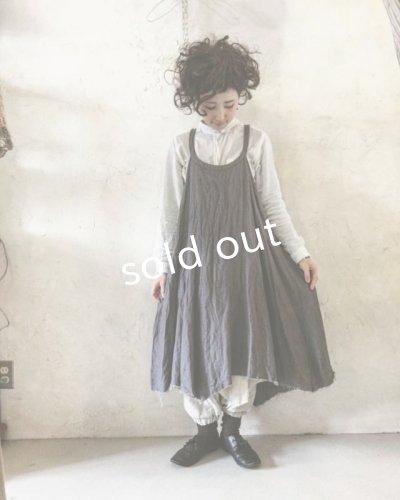 画像10: pollenbienco／リバーシブルギャザーワンピース・生成りとグレー