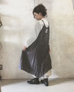 画像12: pollenbienco／リバーシブルギャザーワンピース・生成りとグレー (12)