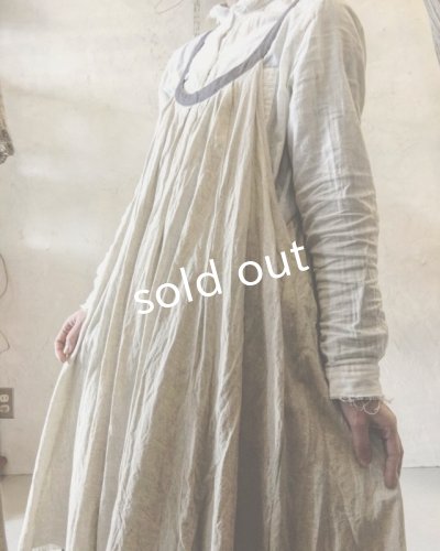 画像14: pollenbienco／リバーシブルギャザーワンピース・生成りとグレー