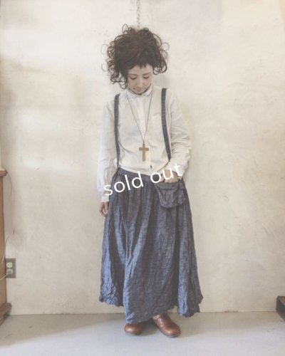 画像2: 再入荷　pollenbienco／ デニムサスペンダー２wayスカート