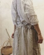 画像9: pollenbienco／種蒔のエプロン・ストライプリネン (9)