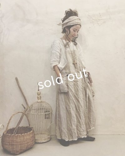 画像3: pollenbienco／種蒔のエプロン・ストライプリネン