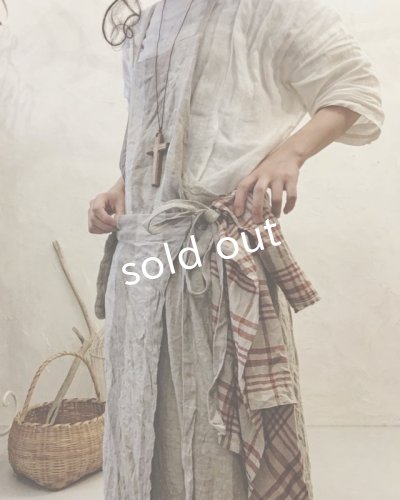 画像6: pollenbienco／種蒔のエプロン・ストライプリネン