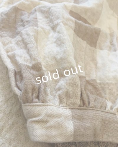 画像3: pollenbienco／コットンガーゼ・ギャザーパンツ [check]