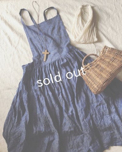 画像4: pollenbienco/デニムリネン・エプロンワンピース