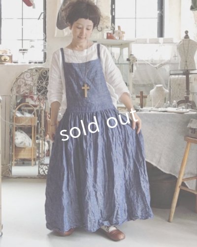 画像6: pollenbienco/デニムリネン・エプロンワンピース