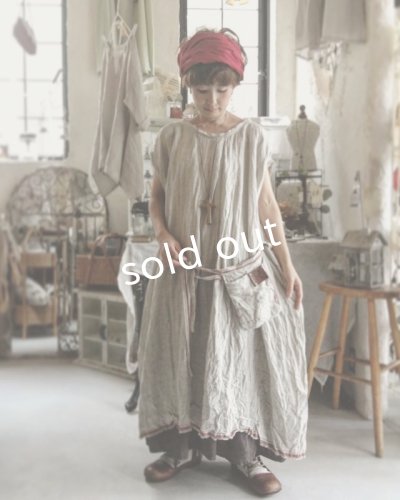 画像6: pollenbienco/種蒔のポケットワンピース・赤ライン