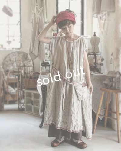 画像7: pollenbienco/種蒔のポケットワンピース・赤ライン