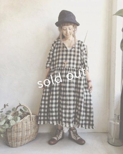 画像7: pollenbienco/ブラックギンガムチェック・ワンピース