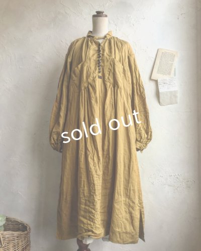 画像3: HALLELUJAH／1890's Bourgeron　1890年代　羊飼いシャツワンピース・Ocher