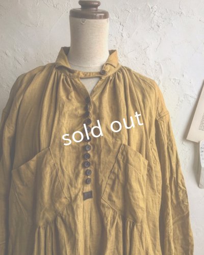 画像4: HALLELUJAH／1890's Bourgeron　1890年代　羊飼いシャツワンピース・Ocher