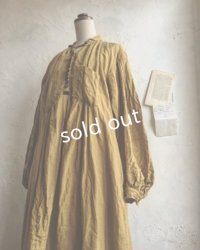 画像9: HALLELUJAH／1890's Bourgeron　1890年代　羊飼いシャツワンピース・Ocher