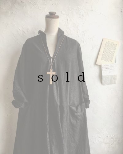 画像2: HALLELUJAH／Robe de femme de chambre　小間使いローブ衿付・Ink Black