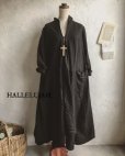 画像1: HALLELUJAH／Robe de femme de chambre　小間使いローブ衿付・Ink Black (1)