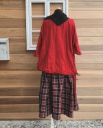 画像8: MARCHE' DE SOEUR／赤チェックギャザースカート (8)