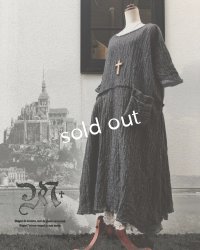 MARCHE' DE SOEUR／リネンウールワンピース・ブラック
