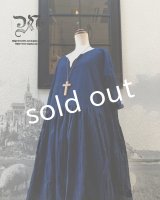 MARCHE' DE SOEUR／ギャザーワンピース・インディゴ