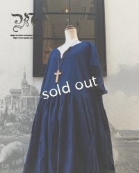 MARCHE' DE SOEUR／ギャザーワンピース・インディゴ