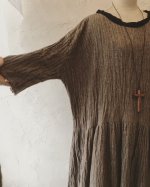 画像5: MARCHE' DE SOEUR／ウールカシミヤリネン　ワンピース・ココア (5)