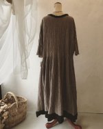 画像7: MARCHE' DE SOEUR／ウールカシミヤリネン　ワンピース・ココア (7)
