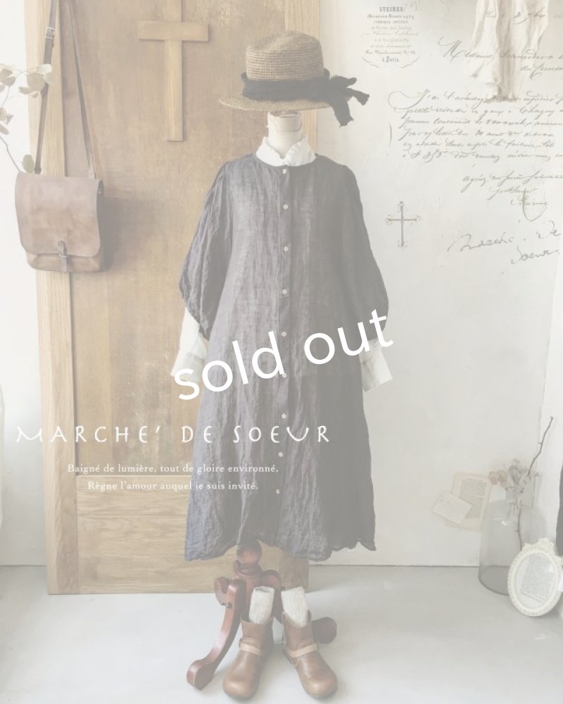画像6: MARCHE' DE SOEUR／ふわくしゅ２wayパフワンピース・チャコール (6)