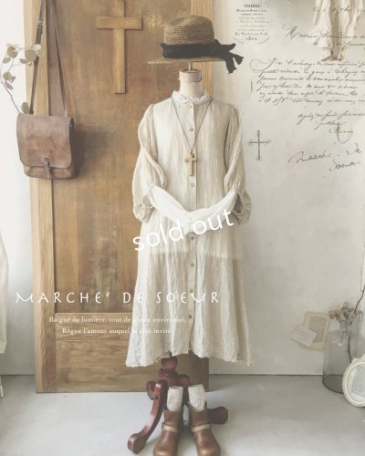 画像2: MARCHE' DE SOEUR／ふわくしゅ２wayパフワンピース・生成り
