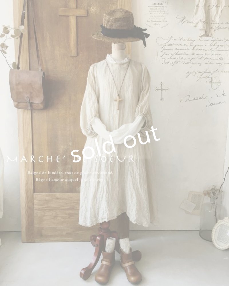 画像13: MARCHE' DE SOEUR／ふわくしゅ２wayパフワンピース・生成り (13)