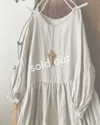 画像3: MARCHE' DE SOEUR／パフスリーブギャザーワンピース・リトアニアリネン