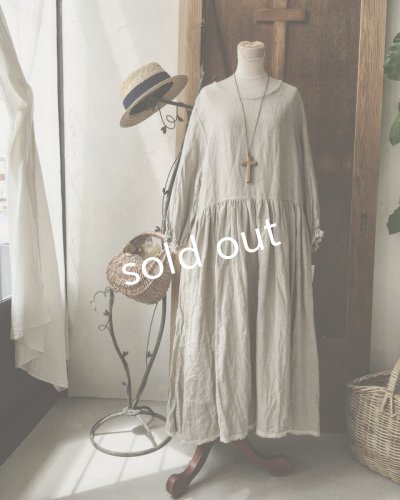 画像5: MARCHE' DE SOEUR／パフスリーブギャザーワンピース・リトアニアリネン