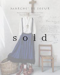 MARCHE' DE SOEUR／インディゴ×ブラックリネン吊りスカート