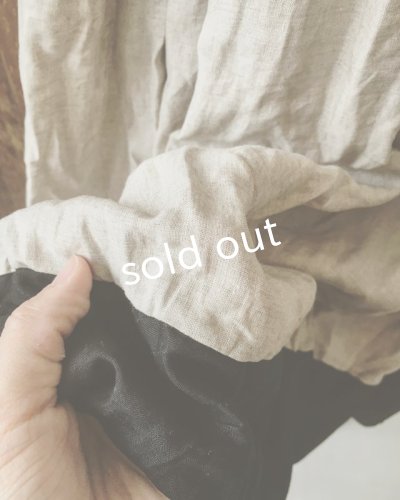 画像10: MARCHE' DE SOEUR／生成りベージュ×ブラックリネンワンピース