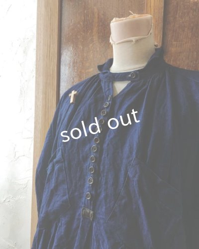 画像3: HALLELUJAH/1890's Bourgeron 1890年代 羊飼いシャツワンピース・indigo
