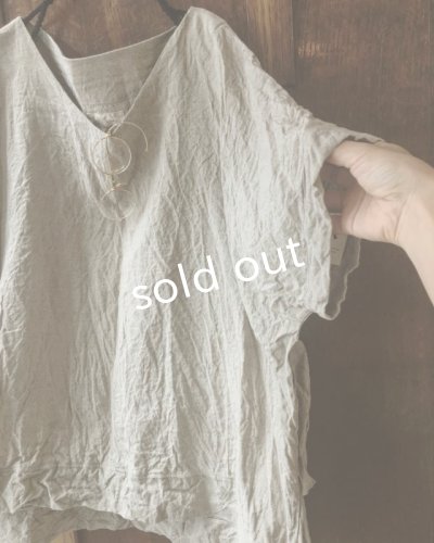 画像3: MARCHE' DE SOEUR／ベルギーリネン半袖プルオーバー・生成り