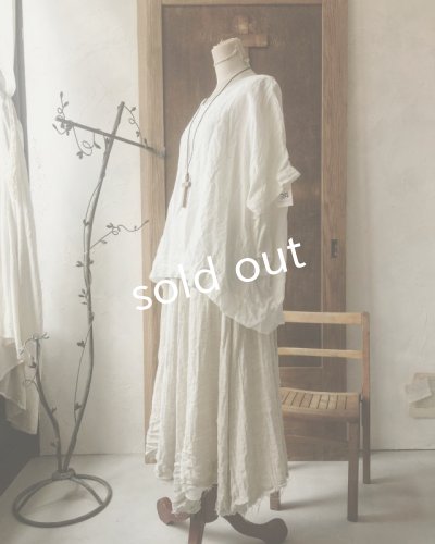 画像8: MARCHE' DE SOEUR／ベルギーリネン半袖プルオーバー・生成り