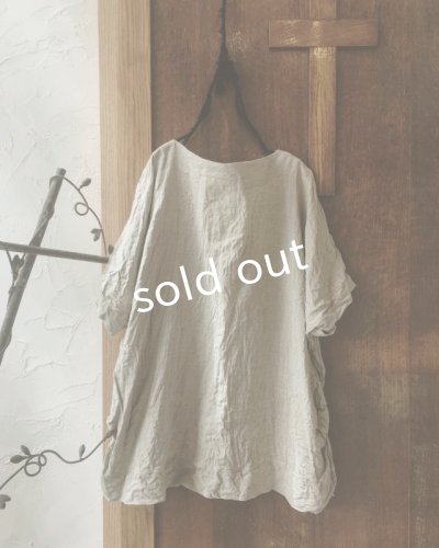 画像6: MARCHE' DE SOEUR／ベルギーリネン半袖プルオーバー・生成り