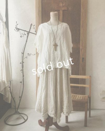 画像7: MARCHE' DE SOEUR／ベルギーリネン半袖プルオーバー・生成り