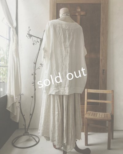 画像9: MARCHE' DE SOEUR／ベルギーリネン半袖プルオーバー・生成り