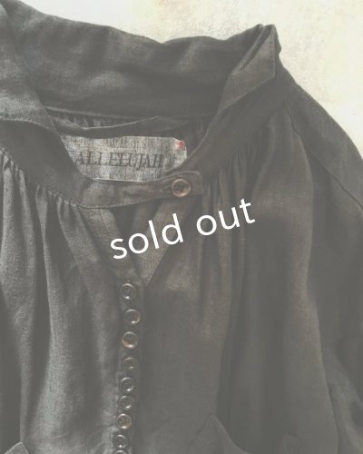 画像5: HALLELUJAH/1890's Bourgeron 1890年代 羊飼いシャツワンピース・Charcoal