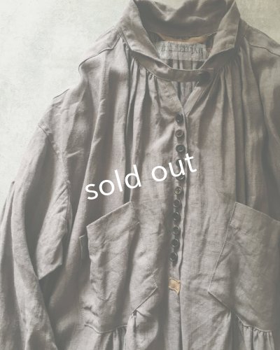 画像3: HALLELUJAH/1890's Bourgeron 1890年代 羊飼いシャツワンピース・Gray