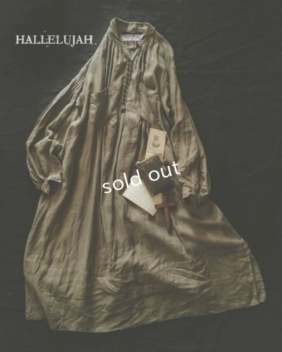 画像2: HALLELUJAH／1890's Bourgeron　1890年代　羊飼いシャツワンピース・Khaki