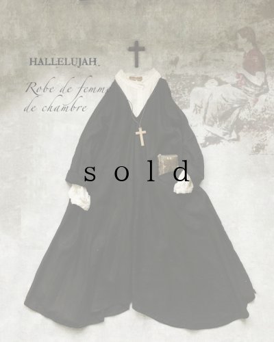 画像1: HALLELUJAH／Robe de femme de chambre　小間使いローブ・Black