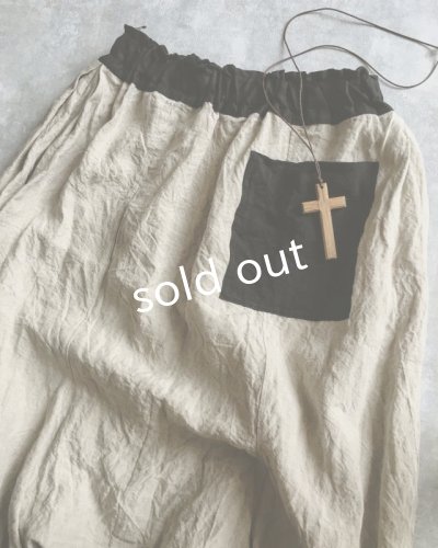 画像5: MARCHE' DE SOEUR/ベルギーリネン王様パンツ・生成り×黒