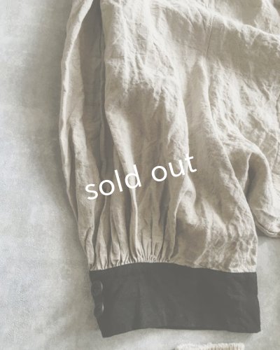 画像3: MARCHE' DE SOEUR/ベルギーリネン王様パンツ・生成り×黒