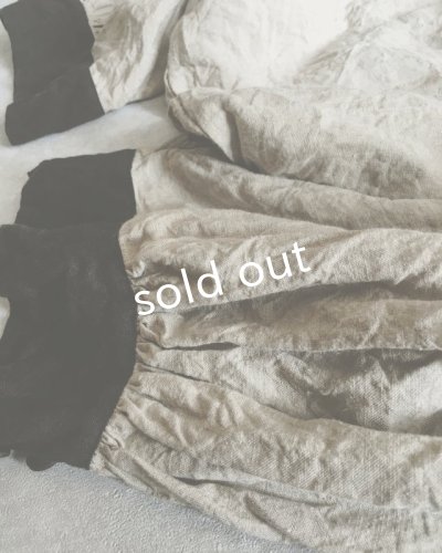 画像4: MARCHE' DE SOEUR/ベルギーリネン王様パンツ・生成り×黒