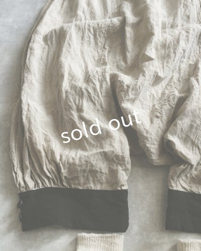 画像6: MARCHE' DE SOEUR/ベルギーリネン王様パンツ・生成り×黒