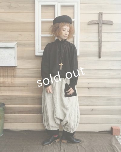 画像8: MARCHE' DE SOEUR/ベルギーリネン王様パンツ・生成り×黒