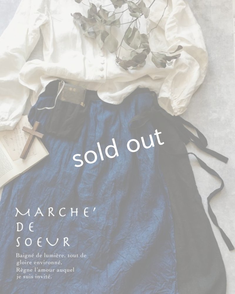 画像2: MARCHE' DE SOEUR/インディゴ染めエプロンスカート (2)