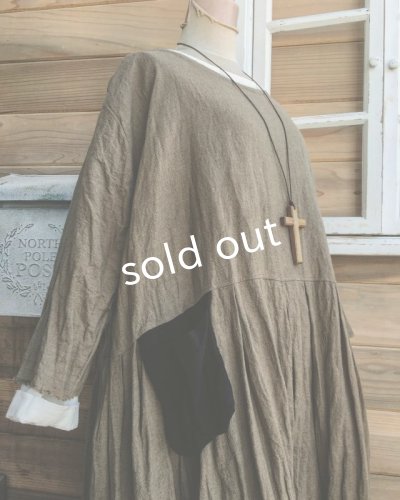 画像14: MARCHE' DE SOEUR/ウォッシュリネンワンピース・カーキブラウン